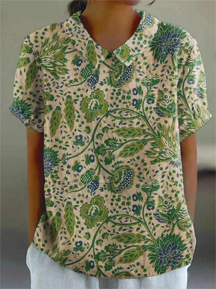 ロエ - コットン＆リネン花柄シャツ