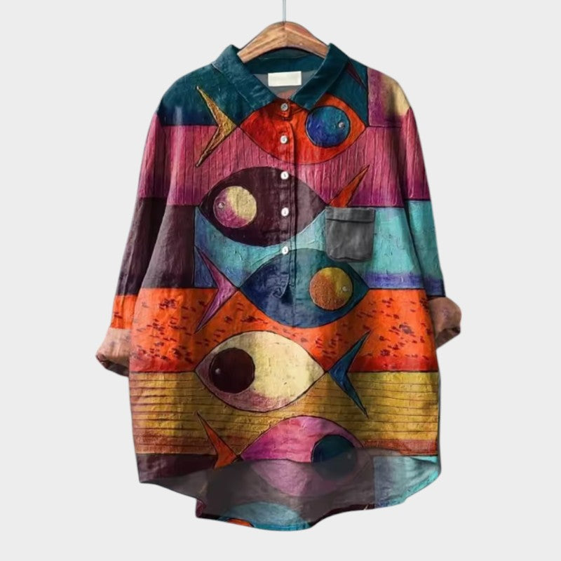 Mika | Cat Print Blouse